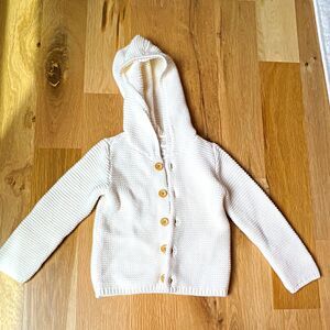 Little Planet by Carter's Organic Cotton Hooded Cardigan Sweater White 18-24M